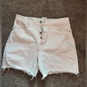 Gap Cheeky Midi Short High Rise Women's White Denim Shorts